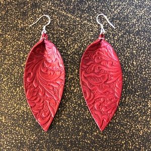 Embossed western-inspired Leather Earrings